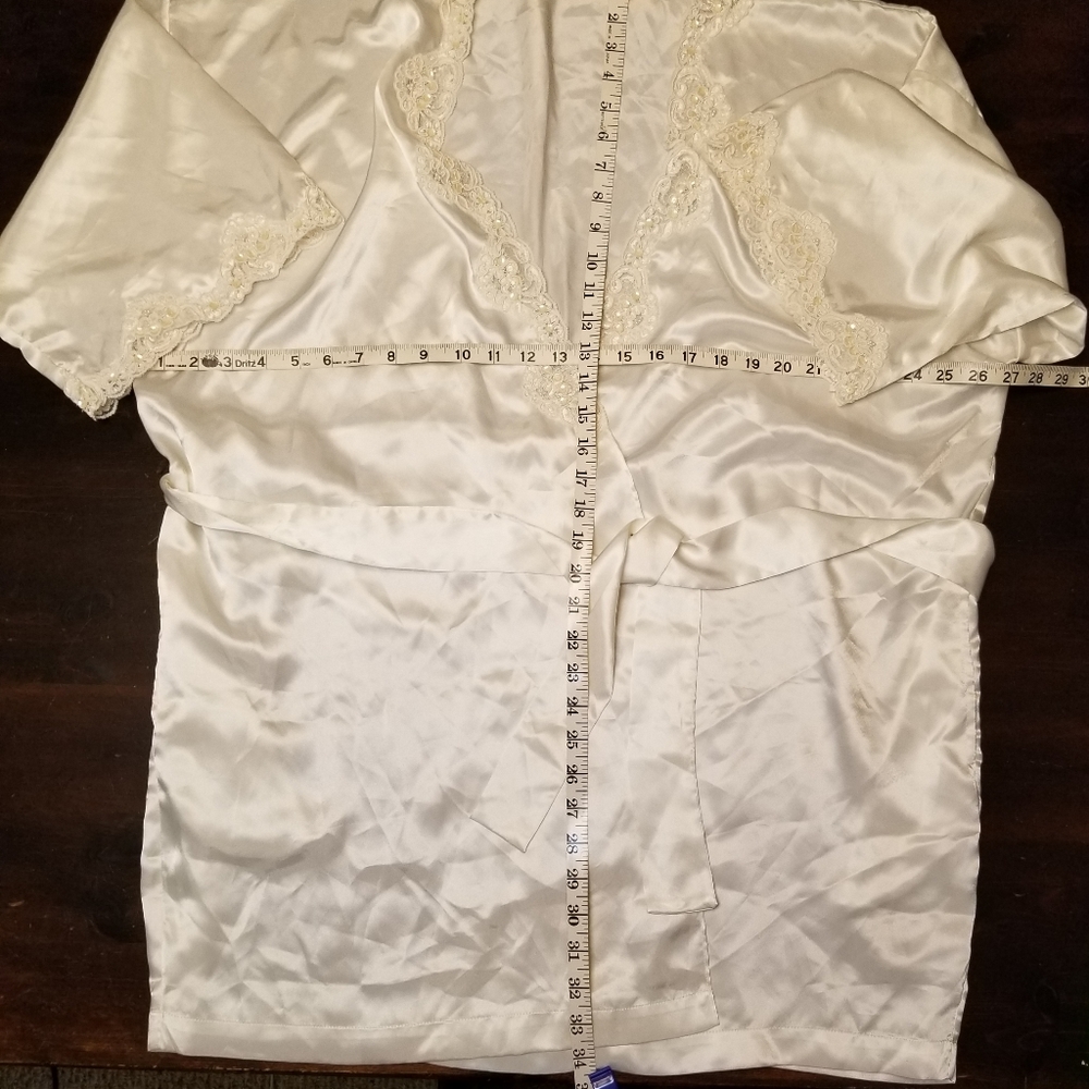 Vintage | Gold Label, Victoria Secret, Ivory Lace Teddy & Robe Lingerie Set, med - Picture 13 of 16